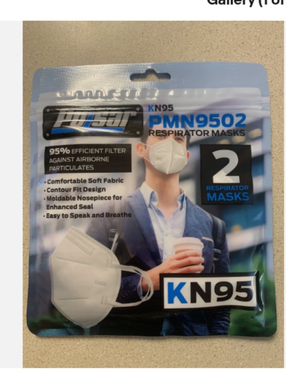 Pulsar KN95 Respirator Masks Package of 2 NEW